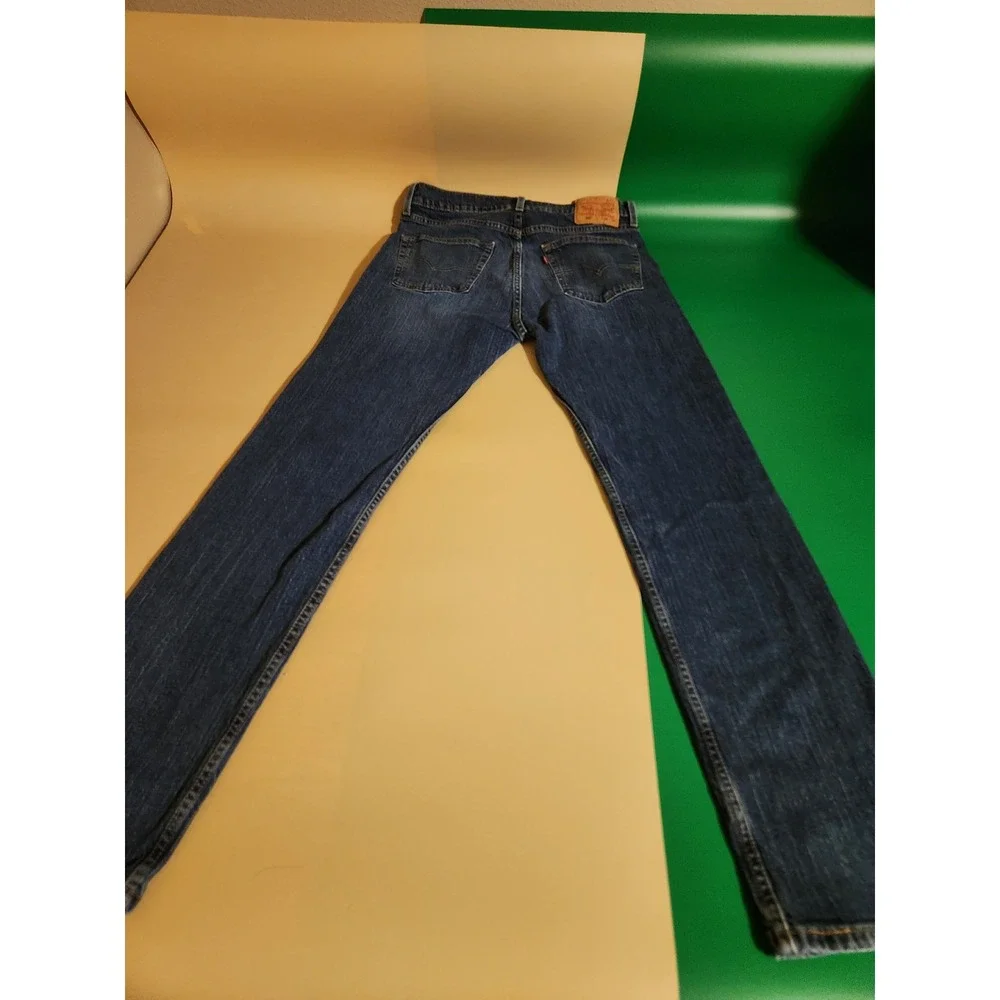 Levi's 505 Regular Fit Jeans Mens 34x34 Dark Wash Blue Straight Leg Denim